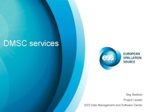 DMSC services Stig Skelboe Project Leader ESS Data