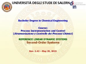 UNIVERSIT DEGLI STUDI DI SALERNO Bachelor Degree in