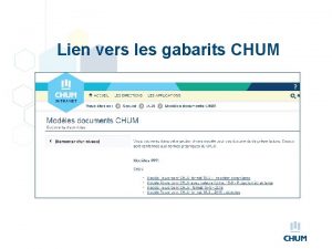 Lien vers les gabarits CHUM Titre de la