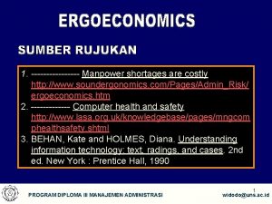 1 Manpower shortages are costly http www soundergonomics