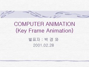 COMPUTER ANIMATION Key Frame Animation 2001 02 28