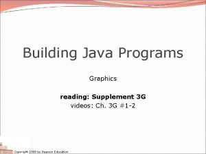 Building Java Programs Graphics reading Supplement 3 G