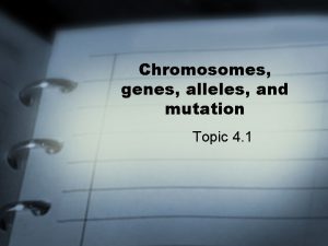Chromosomes genes alleles and mutation Topic 4 1