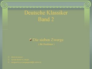 Deutsche Klassiker Band 2 Die sieben Zwerge fr