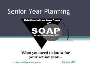 Senior Year Planning What you need to know