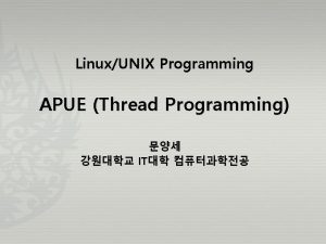 LinuxUNIX Programming APUE Thread Programming IT vs Page