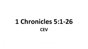 1 Chronicles 5 1 26 CEV The Descendants