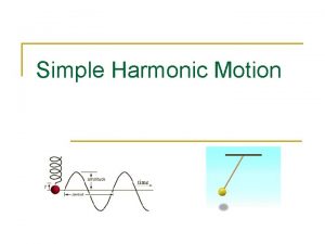 Simple Harmonic Motion Simple Harmonic Motion Simple harmonic