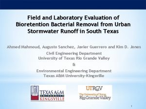 Field and Laboratory Evaluation of Bioretention Bacterial Removal