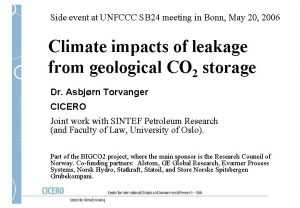 Side event at UNFCCC SB 24 meeting in