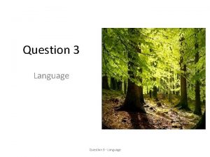 Question 3 Language Question 3 Language Question 3