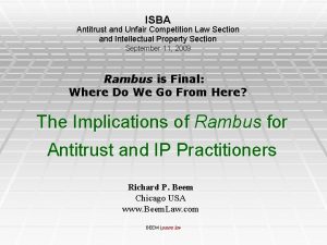ISBA Antitrust and Unfair Competition Law Section and