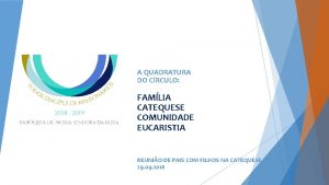A QUADRATURA DO CRCULO FAMLIA CATEQUESE COMUNIDADE EUCARISTIA