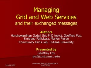 Managing Grid and Web Services and their exchanged