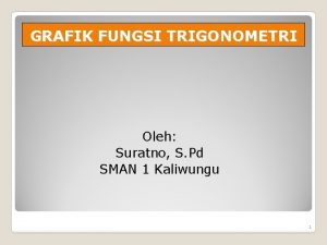 GRAFIK FUNGSI TRIGONOMETRI Oleh Suratno S Pd SMAN