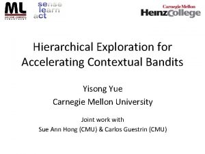 Hierarchical Exploration for Accelerating Contextual Bandits Yisong Yue