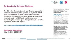 Da Nang Social Cohesion Challenge The City of