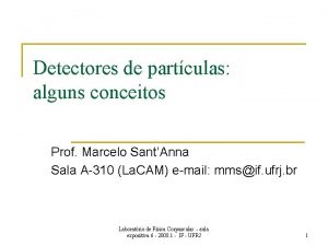 Detectores de partculas alguns conceitos Prof Marcelo SantAnna