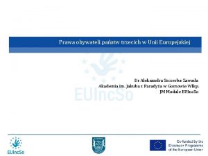 Prawa obywateli pastw trzecich w Unii Europejskiej Dr