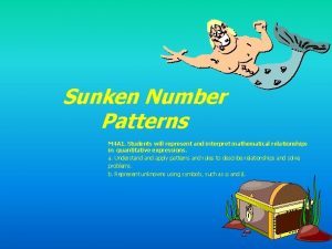 Sunken Number Patterns M 4 A 1 Students