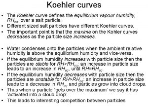 Koehler curves The Koehler curve defines the equilibrium