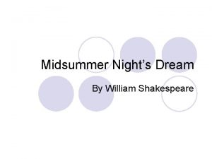 Midsummer Nights Dream By William Shakespeare The Title