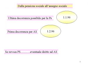 Dalla pensione sociale allassegno sociale Ultima decorrenza possibile