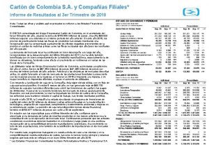 Cartn de Colombia S A y Compaas Filiales