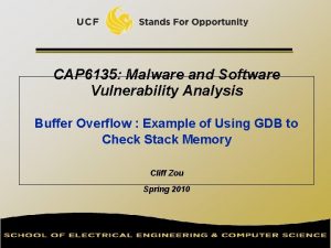 CAP 6135 Malware and Software Vulnerability Analysis Buffer