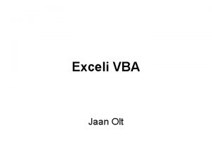 Exceli VBA Jaan Olt VBA vimaldab Automatiseerida sagedamini