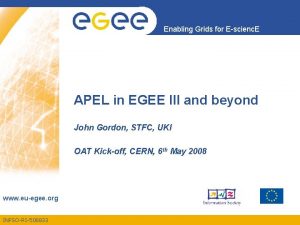 Enabling Grids for Escienc E APEL in EGEE