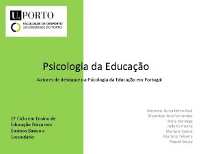 Psicologia da Educao Autores de destaque na Psicologia