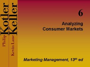 6 Analyzing Consumer Markets Marketing Management 13 th