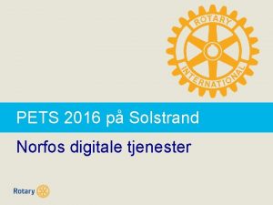 PETS 2016 p Solstrand Norfos digitale tjenester Norfos