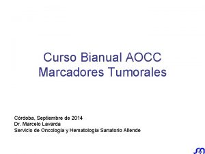 Curso Bianual AOCC Marcadores Tumorales Crdoba Septiembre de