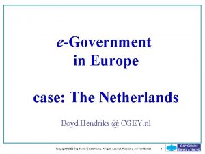 eGovernment in Europe case The Netherlands Boyd Hendriks