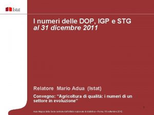 I numeri delle DOP IGP e STG al