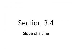 Section 3 4 Slope of a Line Slope