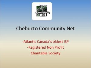 Chebucto Community Net Atlantic Canadas oldest ISP Registered