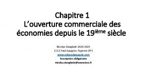 Chapitre 1 Louverture commerciale des ime conomies depuis