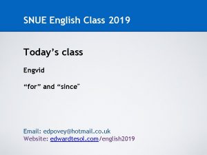 SNUE English Class 2019 Todays class Engvid for