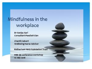 Mindfulness in the workplace Dr Sanjay Suri Consultant