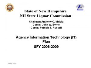 State of New Hampshire NH State Liquor Commission