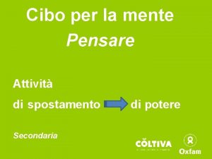 Cibo per la mente Pensare Attivit di spostamento