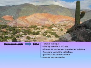 Montaas del oeste PUNA altiplano antiguo altura promedio