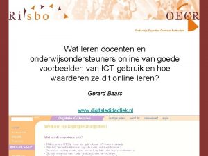 Wat leren docenten en onderwijsondersteuners online van goede