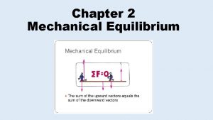 Chapter 2 Mechanical Equilibrium Equilibrium refers to a