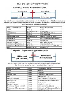 True and False Covenant Systems 1 Everlasting Covenant