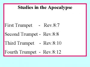 Studies in the Apocalypse First Trumpet Rev 8