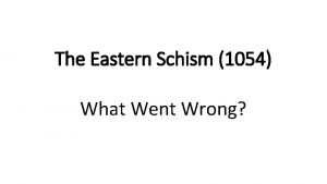 The Eastern Schism 1054 What Went Wrong Long